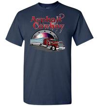 Load image into Gallery viewer, Asphalt Cowboy Bullhauler Tshirt Front Print navy
