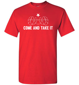 Come And Take It Razor Wire Texas Shirt Red