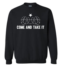 Load image into Gallery viewer, Come And Take It Razor Wire Texas Border Sweatshirt black