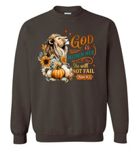 Load image into Gallery viewer, Christian Fall Sweatshirt God Within Her She Will Not Fall bown