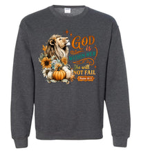 Load image into Gallery viewer, Christian Fall Sweatshirt God Within Her She Will Not Fall grey