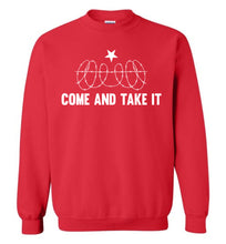 Load image into Gallery viewer, Come And Take It Razor Wire Texas Border Sweatshirt red