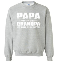 Load image into Gallery viewer, Funny Papa Sweatshirt: Grandpa Is For Old Guys sports grey