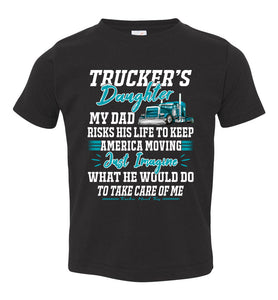 Trucker Daughter tshirt, Just Image What He Would Do For Me Toddler Black