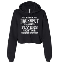 Load image into Gallery viewer, Funny Cheer Backspot Cropped Cheerleader Hoodie black