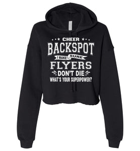 Funny Cheer Backspot Cropped Cheerleader Hoodie