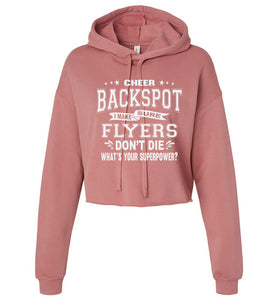 Funny Cheer Backspot Cropped Cheerleader Hoodie mauve