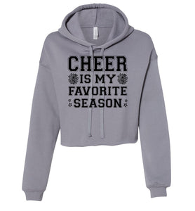 Cheer Is My Favorite Season Cropped Hoodie Black Design storm