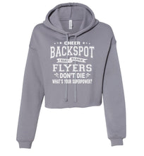 Load image into Gallery viewer, Funny Cheer Backspot Cropped Cheerleader Hoodie storm