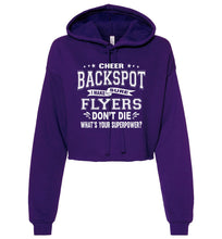 Load image into Gallery viewer, Funny Cheer Backspot Cropped Cheerleader Hoodie purple