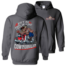 Load image into Gallery viewer, Cowmobilin Bull Hauler Trucker Hoodie Sweatshirt charcoal