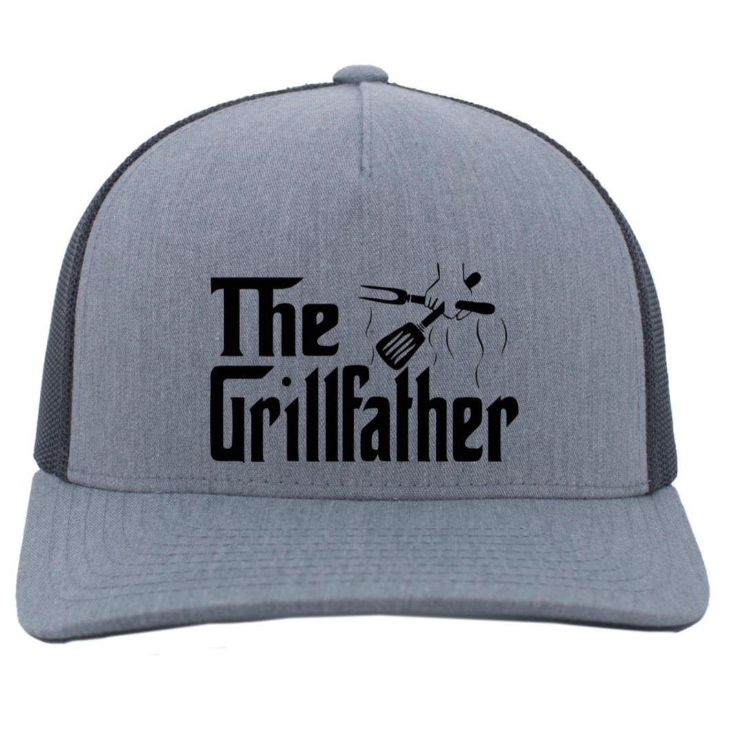 Gray cap with 'The Grillfather' text and graphic on a white background