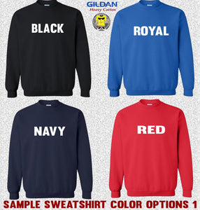 Gildan Sweatshirt Color Options 1