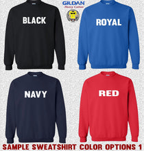 Load image into Gallery viewer, Gildan Crewneck Sweatshirt Color Options 1
