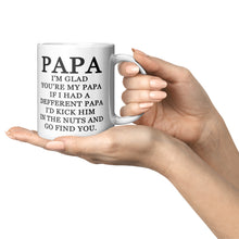 Load image into Gallery viewer, Funny Papa Mug: Kick Him In The Nuts 2
