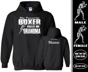 Boxing Grandma Hoodie, My Favorite Boxer Calls Me Grandma