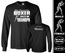 Load image into Gallery viewer, Boxing Grandpa LS Shirt, My Favorite Boxer Calls Me Grandpa