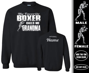 Boxing Grandma Sweatshirt, My Favorite Boxer Calls Me Grandma