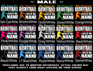 My Favorite Basketball Player male color options