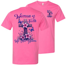 Load image into Gallery viewer, Christian Grandma Shirt: Woman Of Faith T-Shirt pink