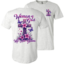 Load image into Gallery viewer, Chistian Grandma Shirt - Woman Of God Wife Mom Grandma Ash