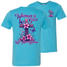 Load image into Gallery viewer, Chistian Grandma Shirt - Woman Of God Wife Mom Grandma Heather Aqua