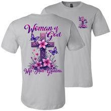 Load image into Gallery viewer, Chistian Grandma Shirt - Woman Of God Wife Mom Grandma Silver
