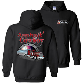 Asphalt Cowboy Bull Hauler Trucker Hoodie black