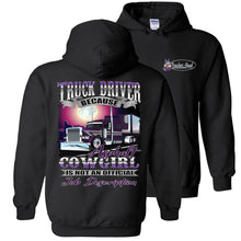 Load image into Gallery viewer, Asphalt Cowgirl Lady Truck Driver Hoodie pullover