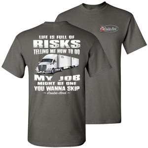 Life Is Full Of Risks LTL Truck Driver, Funny truck driver quotes, Funny gift for Truckers charcoal