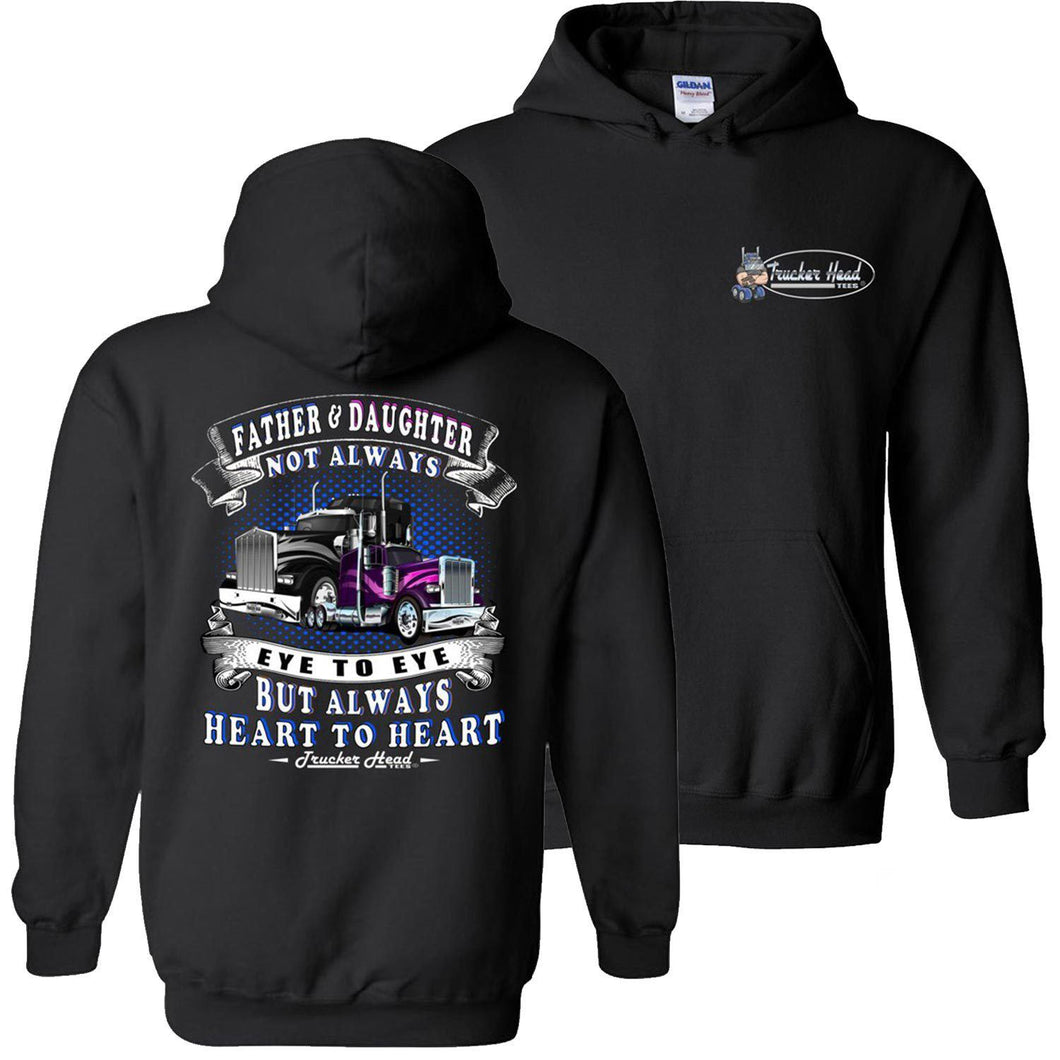 Father & Daughter Heart To Heart Truck Driver Hoodies