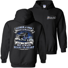 Load image into Gallery viewer, Father &amp; Son Not Always Eye To Eye But Always Heart To Heart Truck Driver Hoodies 