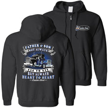 Load image into Gallery viewer, Father &amp; Son Not Always Eye To Eye But Always Heart To Heart Truck Driver Hoodies zip