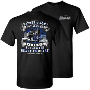 Father & Son Not Always Eye To Eye But Always Heart To Heart Truck Driver T Shirts