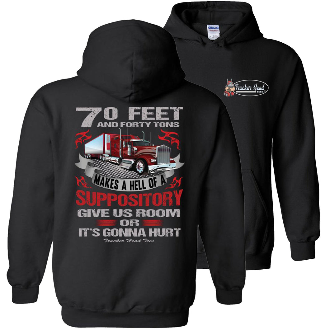 Give Us Room Or It's Gonna Hurt! Funny Trucker Hoodie