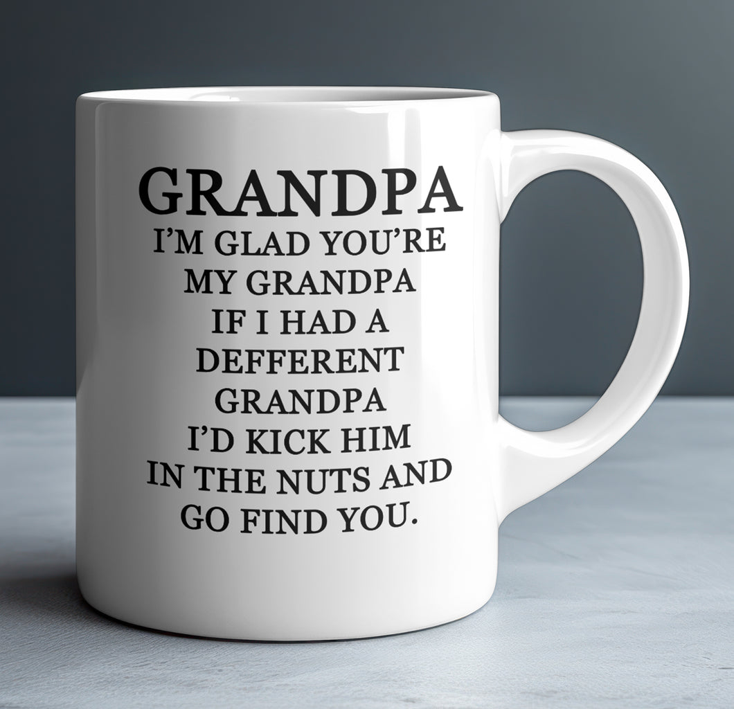 Funny Grandpa Mug: Kick Him In The Nuts