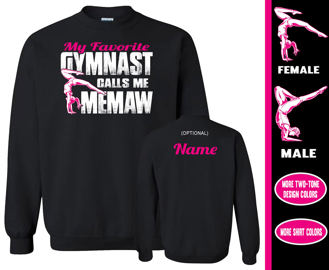 Gymnasts Memaw Sweatshirt, My Favorite Gymnast Calls Me Memaw