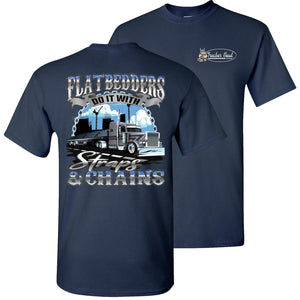 FlatBedders Do It With Straps & Chains Flatbedder T Shirt navy
