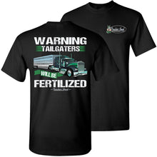 Load image into Gallery viewer, Warning Tailgaters Will Be Fertilized Funny Bull Hauler Shirts