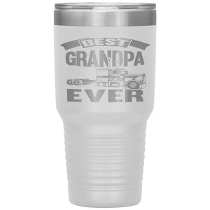 Best Grandpa Ever Trucker Cups 30 Ounce Vacuum Tumbler white