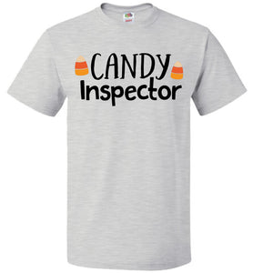 Candy Inspector Funny Halloween Shirts ash