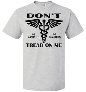 Don't Tread On Me No Vaccine Mandates Shirt Anti-Vaxxer T-Shirt  ash 5/6