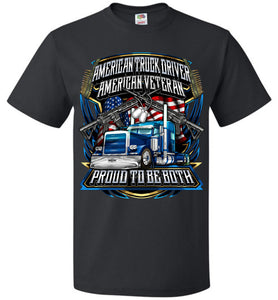 American Truck Driver American Veteran Trucker T-Shirt 6XL