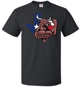Texas Strong T Shirt With Longhorn Texas Strong T Shirt fol black
