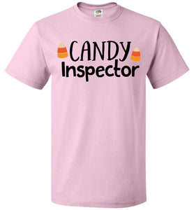 Candy Inspector Funny Halloween Shirts pink
