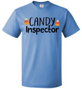 Candy Inspector Funny Halloween Shirts blue