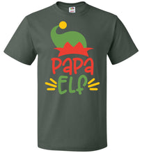 Load image into Gallery viewer, Papa Elf Christmas Shirts forest green