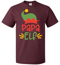 Load image into Gallery viewer, Papa Elf Christmas Shirts maroon