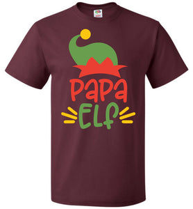 Papa Elf Christmas Shirts maroon