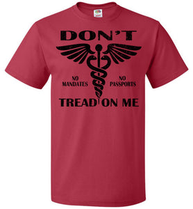 Don't Tread On Me No Vaccine Mandates Shirt Anti-Vaxxer T-Shirt  red 5/6